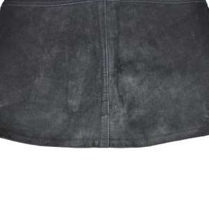 Vintage Black Real Leather ATTENTION Straight Pencil Short Length Skirt Size W27 L16 image 8