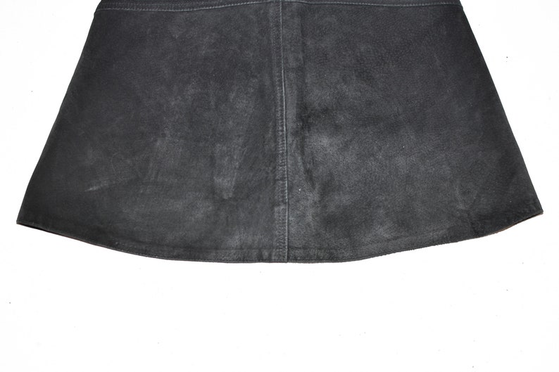 Vintage Black Real Leather ATTENTION Straight Pencil Short Length Skirt Size W27 L16 image 8