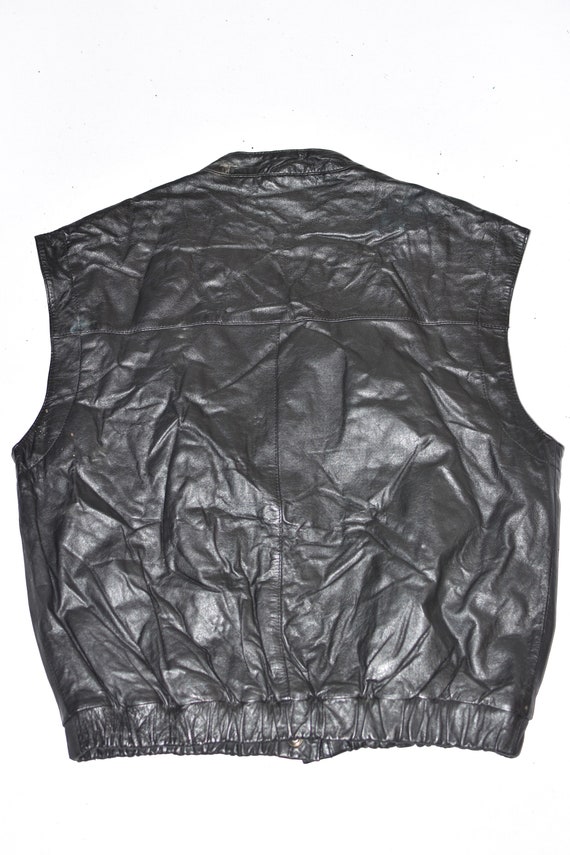 Genuine Leather Vest Men Real Leather Motorcycle Biker Vest Jackets