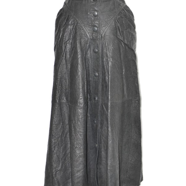 BLACK LEATHER 5 POCKET LONG SKIRT Regular price
