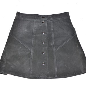 Vintage Black Real Leather ATTENTION Straight Pencil Short Length Skirt Size W27 L16 image 3