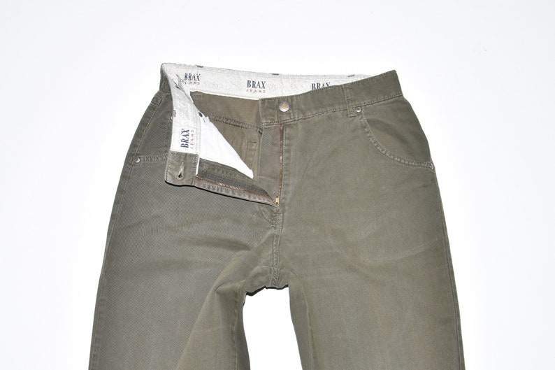 Vintage Green Denim BRAX Tapered High Waist Women/'s Jeans Size W30 L28