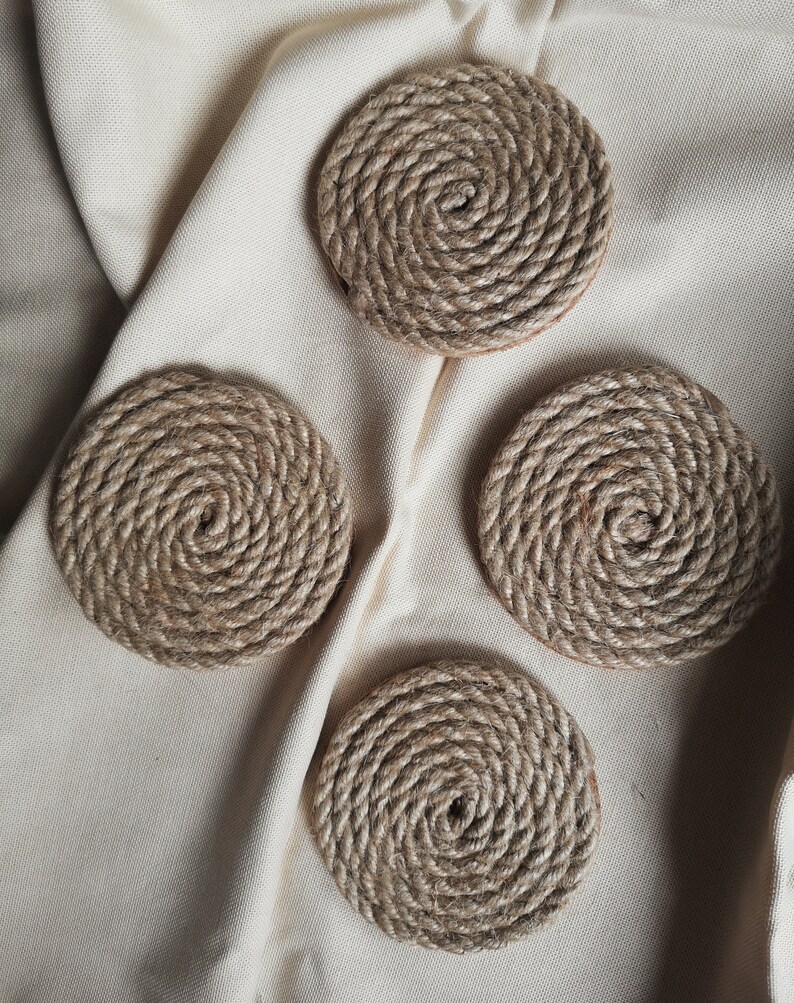 Jute Coaster Set Natural Rope Coasters Farmhouse Home Decor Etsy