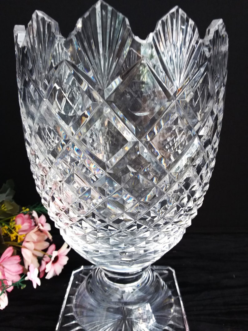Waterford Crystal Vase Large Heavy Mastercutter Cut Crystal Etsy