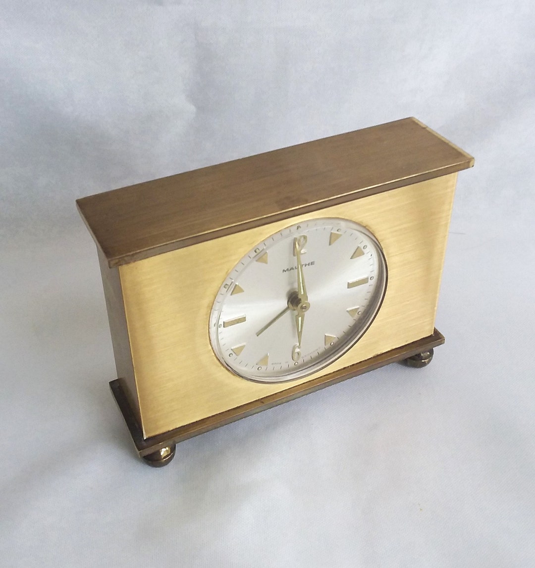 Mauthe Mantel Clock Excellent Working Gold Tone Clock Wind Etsy