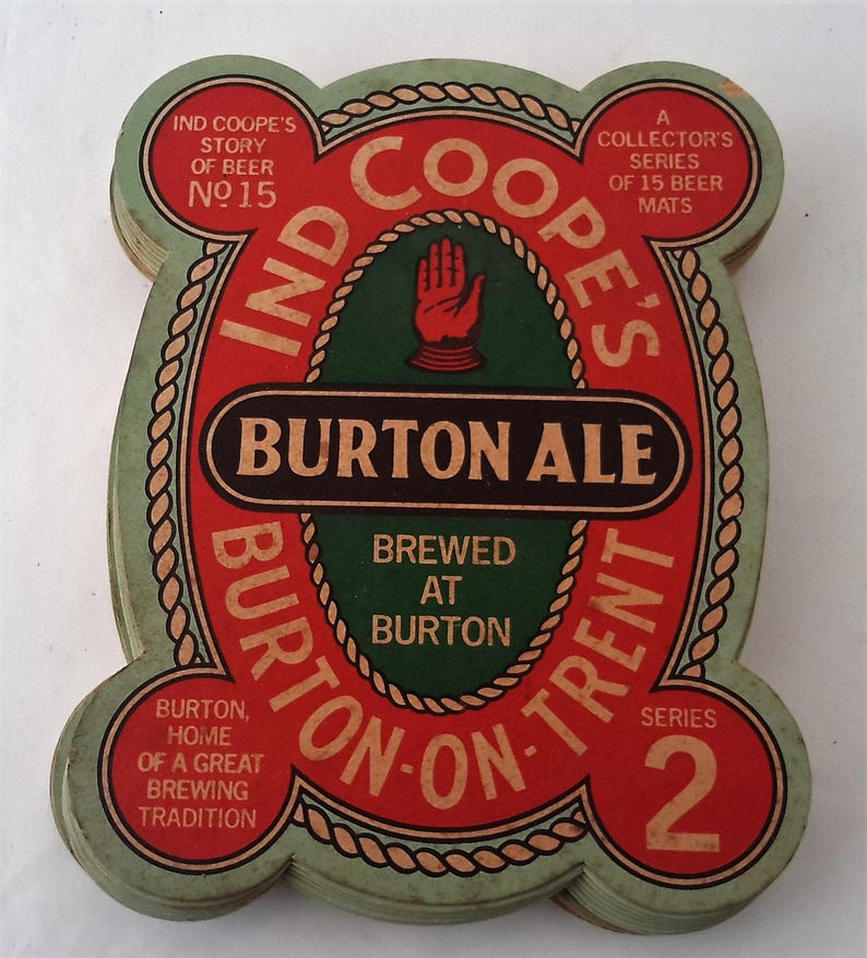 Bar Ware Drinks Coasters Ind Coopes Beer Mats Beer Etsy