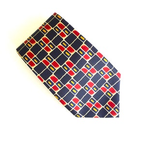 Necktie, Armando tie, Designer clothing, vintage tie, blue and red 100% Polyester tie, classic tie.