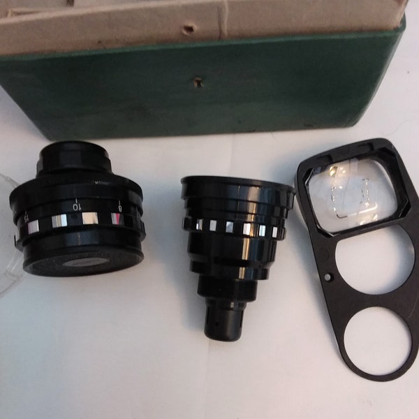 Camera lens, Telescopic lenses Amateur Cine cameras, Quarz and Quarz-M. Vintage screw attachment lenses. adjustment 0.5x and 1.9x.