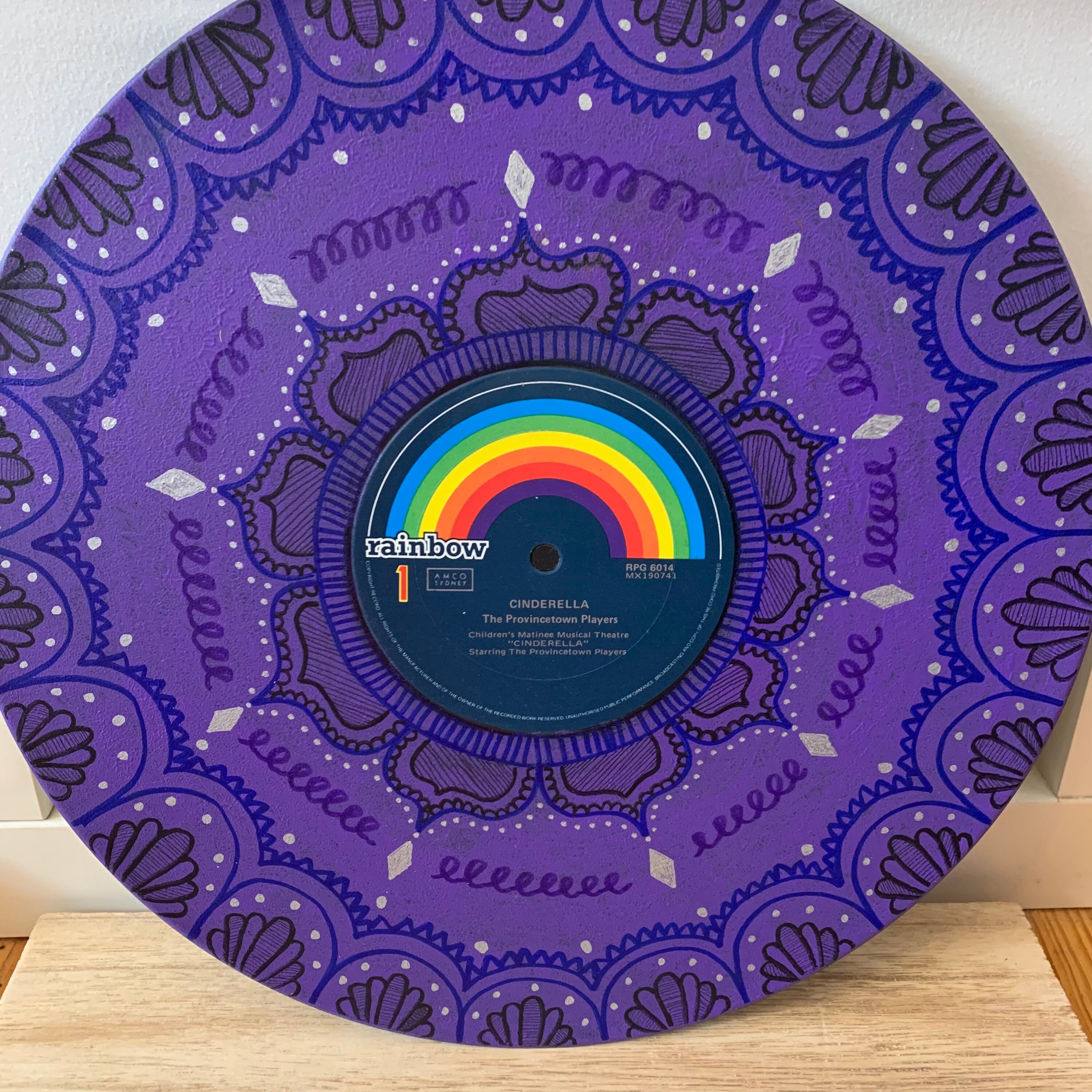 Mandala Vinyl Record hand drawn and painted ORIGINAL ART Etsy