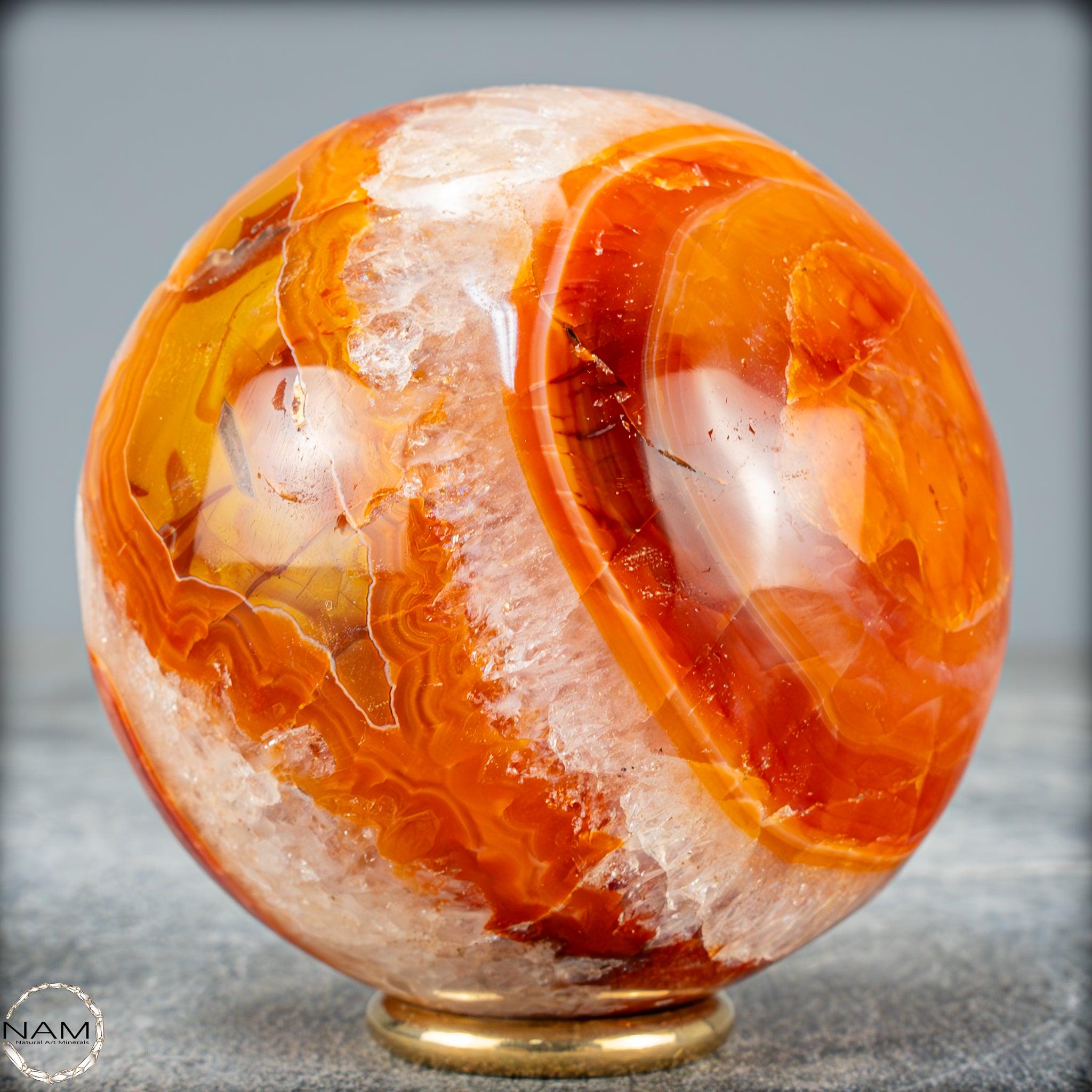 天然マルチカラーカーネリアンクリスタルスフィア - 471.15g - 70.4mm