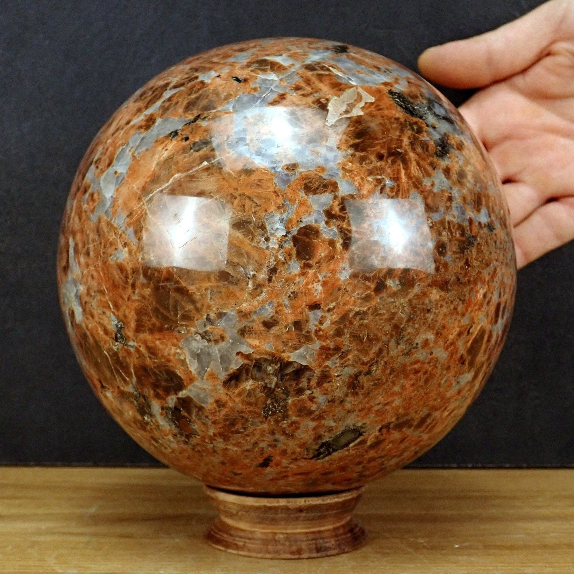 大きなオレンジ長石球 - 7550 g - 180 mm - Etsy 日本