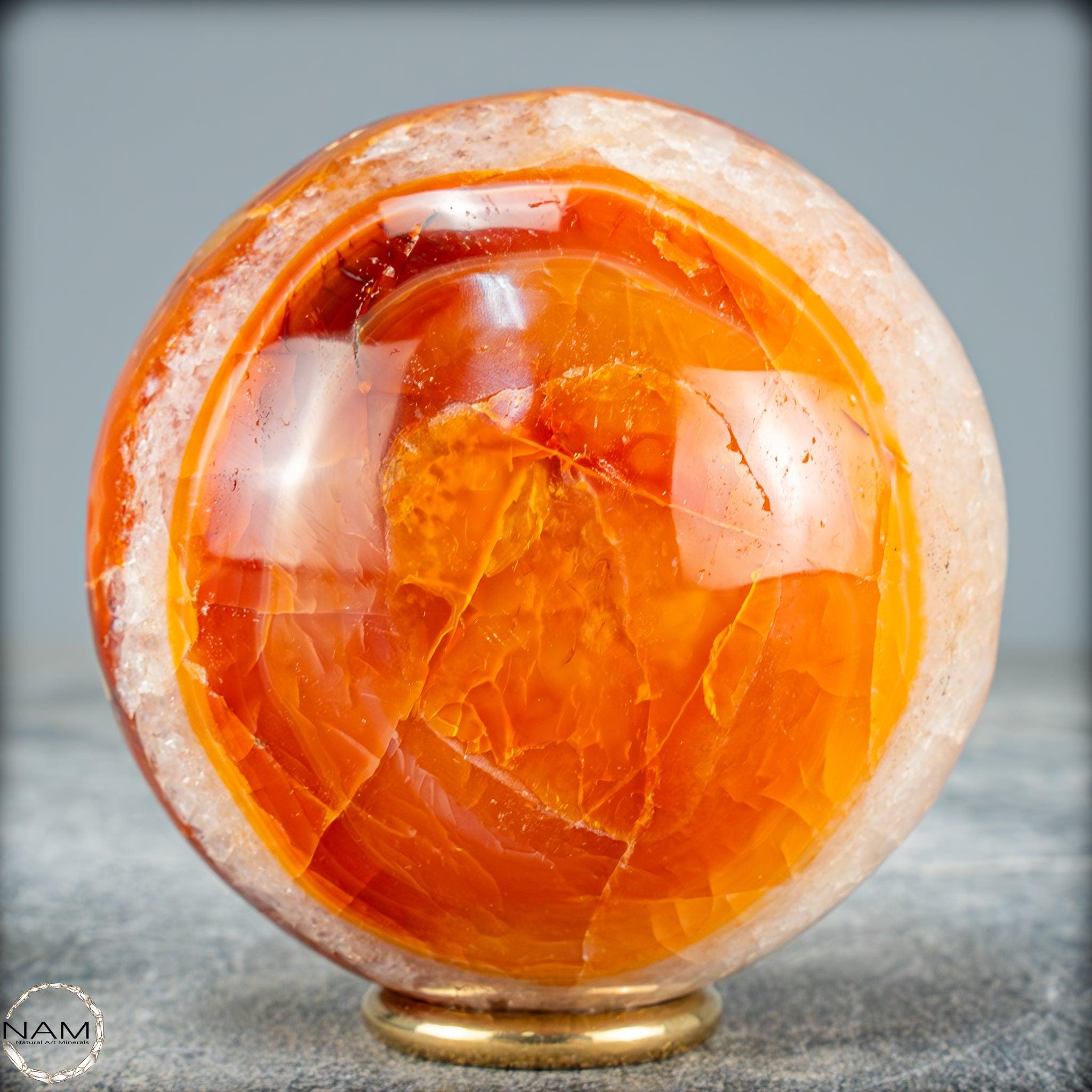 天然マルチカラーカーネリアンクリスタルスフィア - 471.15g - 70.4mm