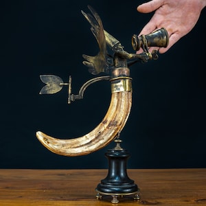 Very elegant hippo tusk “Tooth Fairy” – bronze sculpture – 894.96g
