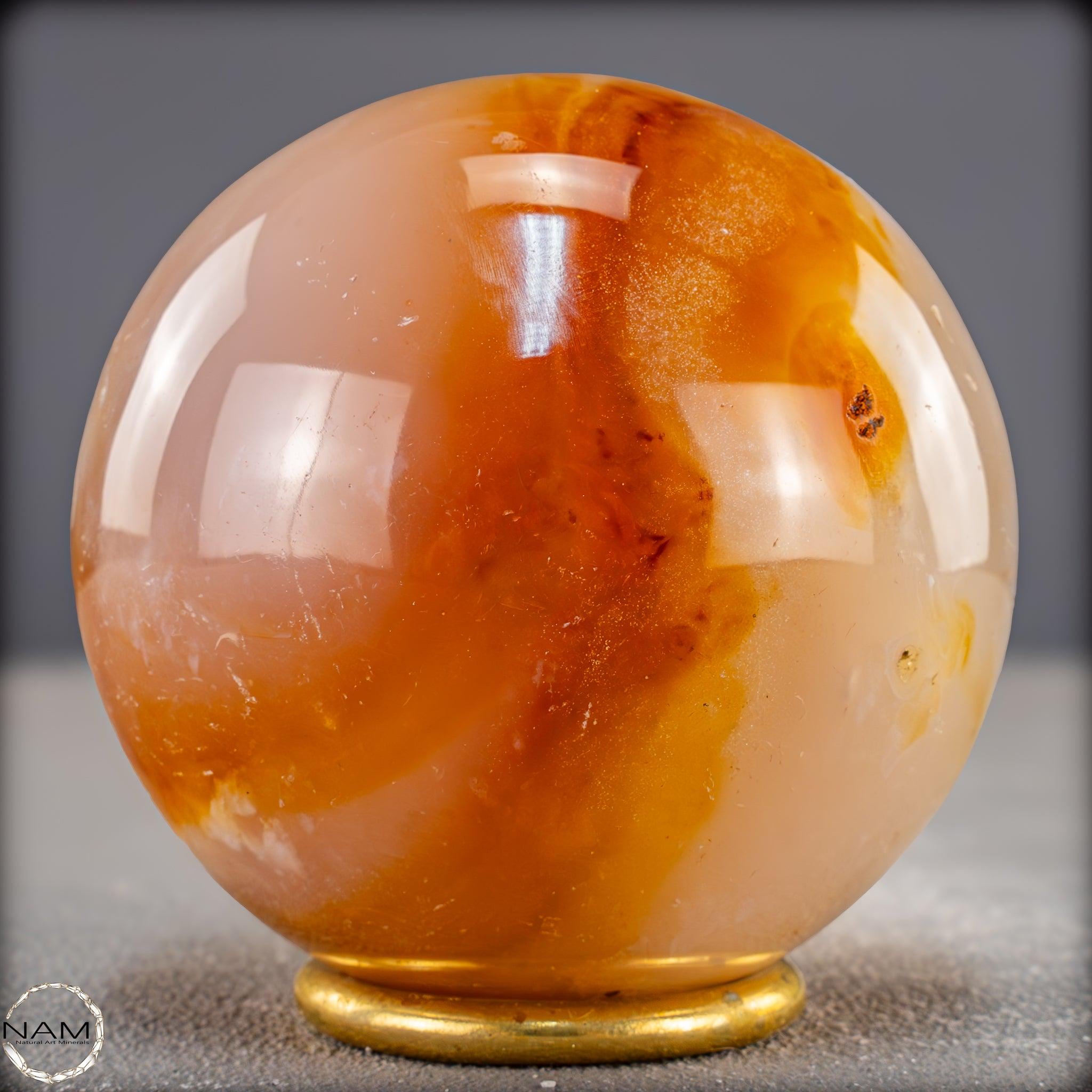カーネリアン　スフィア Natural Multicolored Carnelian Crystal Sphere - 627.84g - 77mm