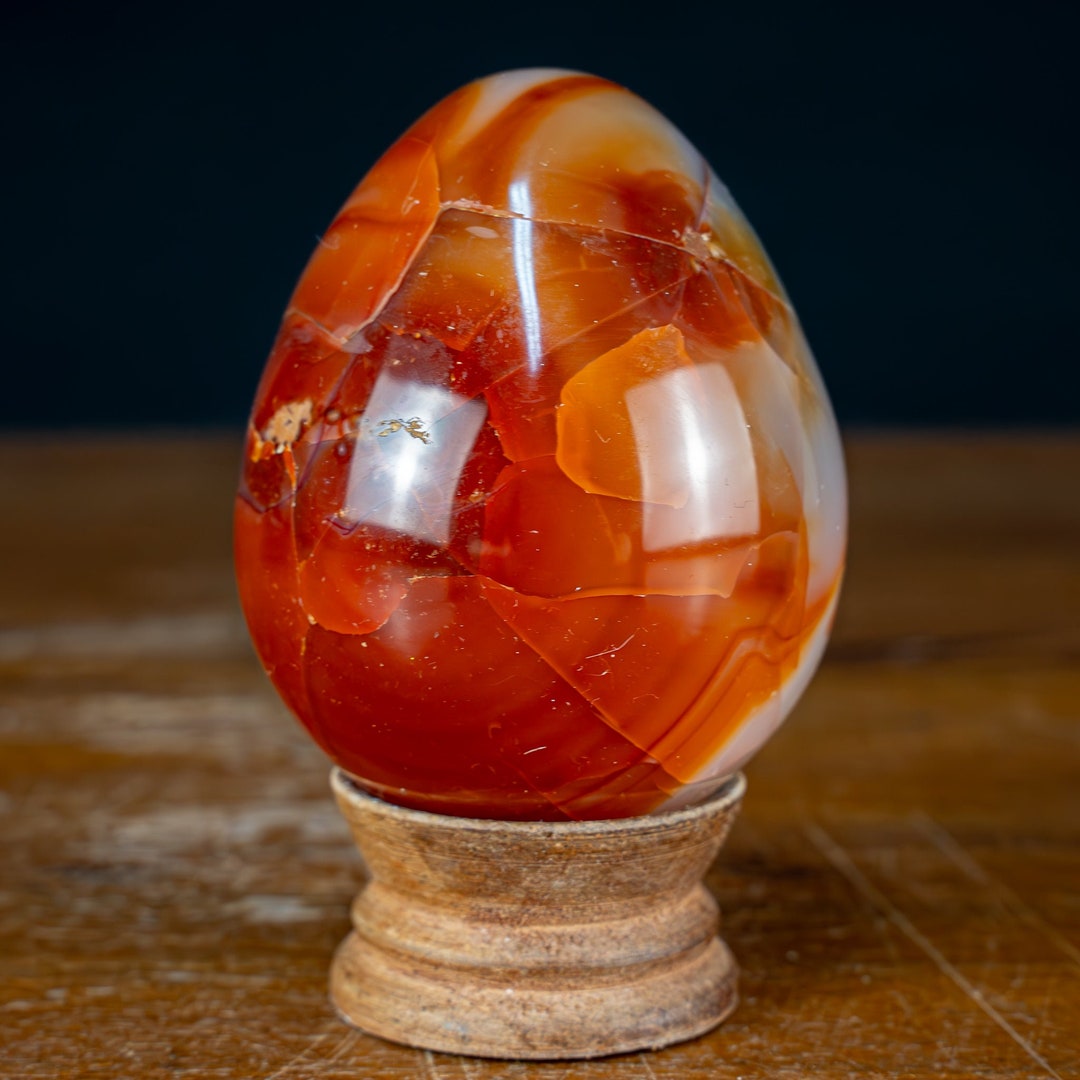 Natural Multicolored Carnelian Crystal Egg - 401.32g - Etsy New