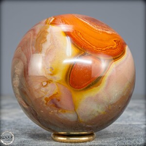 Natural Polychrome Jasper Crystal Sphere - 604.32g - 77mm