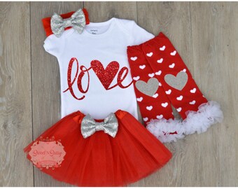 newborn valentine's day outfit girl