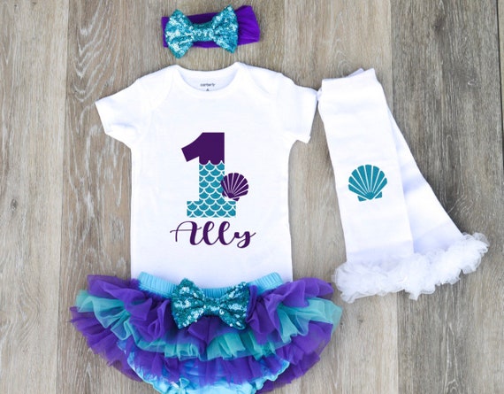 mermaid first birthday onesie