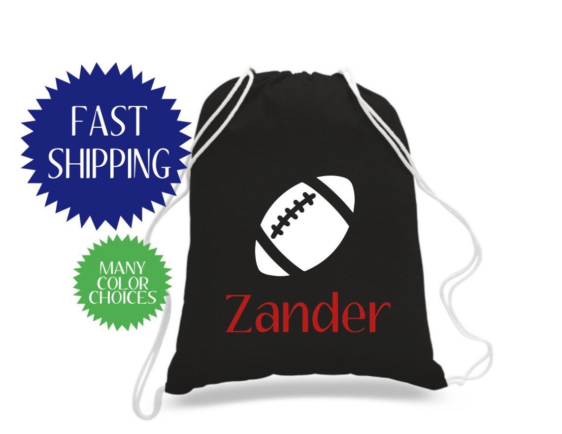 Football Drawstring Bag Football Gym Bag Lightweight Backpack Etsy