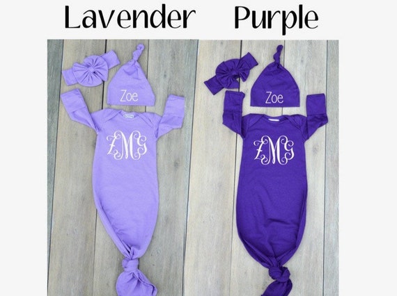 purple baby gown