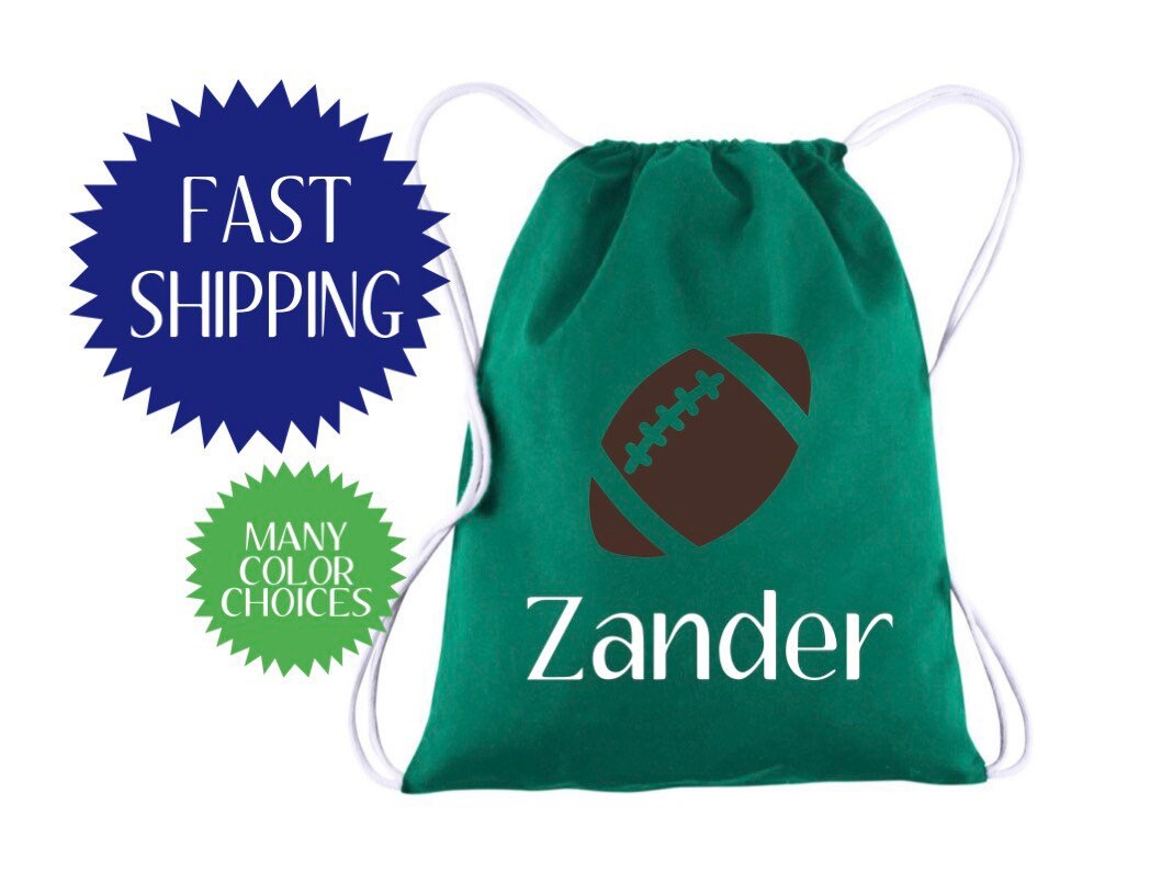 Football Drawstring Bag Football Gym Bag Lightweight Backpack Etsy