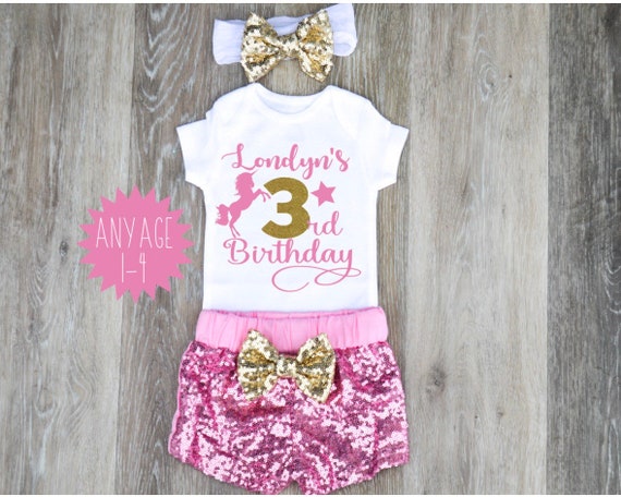 unicorn birthday outfit 3 year old