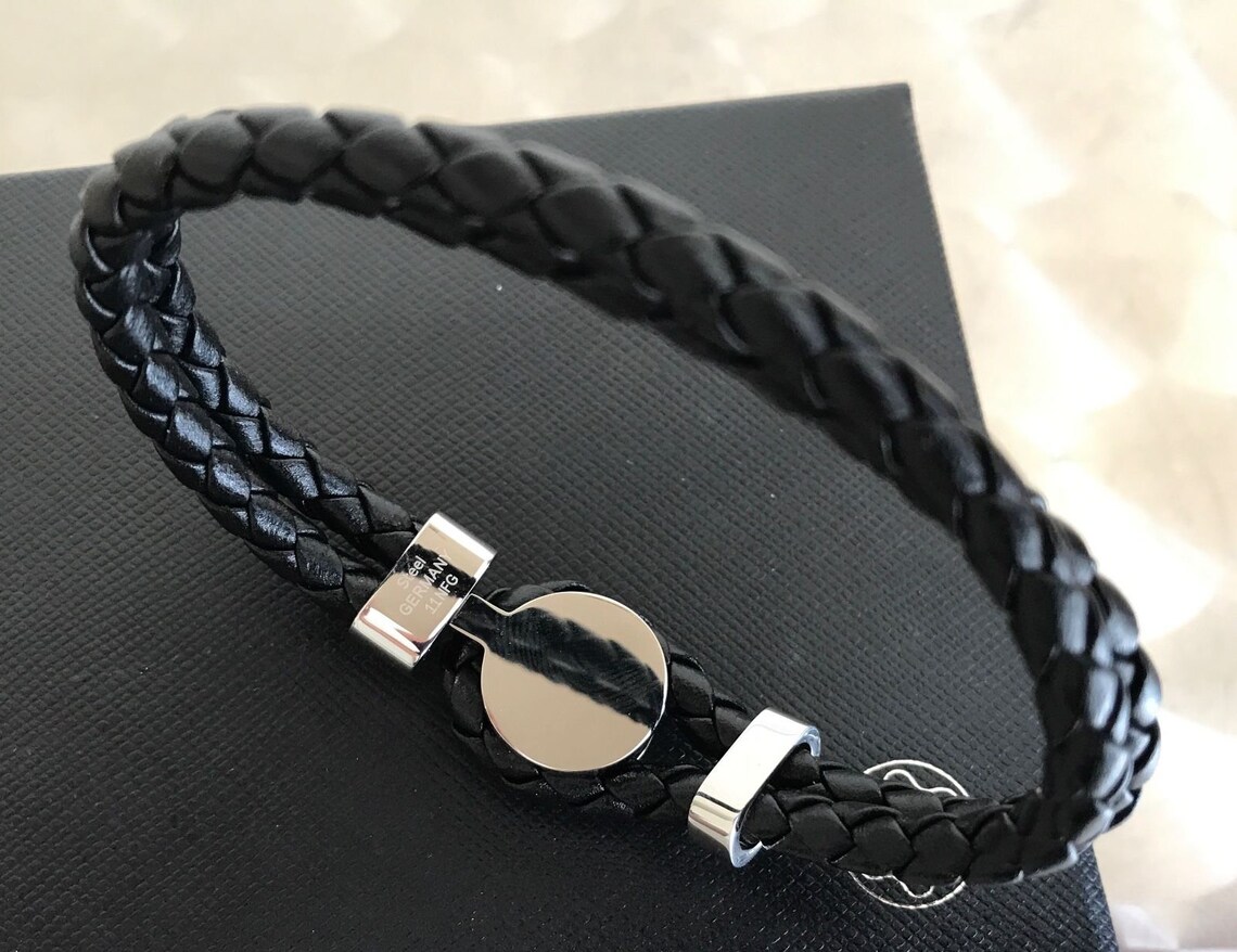 Mont Blanc Black Leather Bracelet MontBlanc Black Onyx NEW Etsy