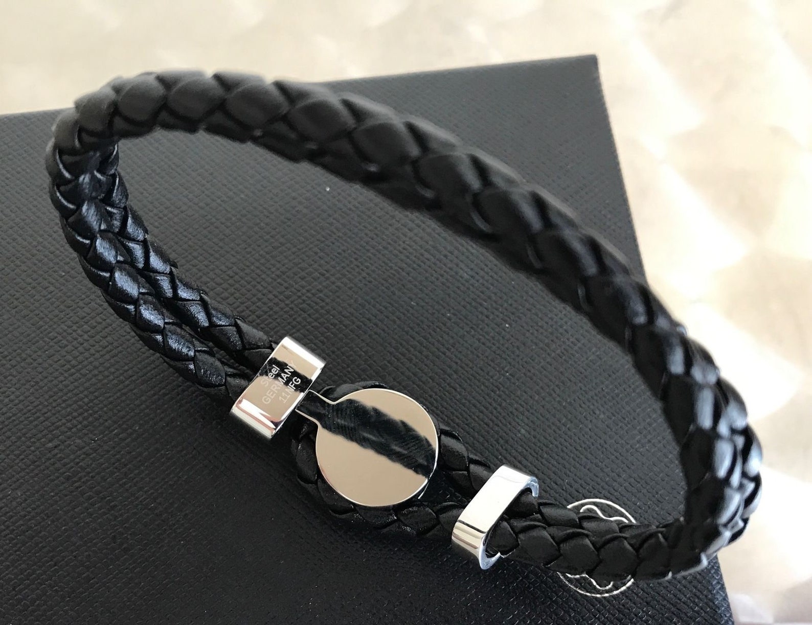 Mont Blanc Black Leather Bracelet MontBlanc Black Onyx NEW Etsy