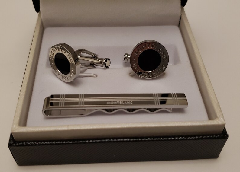 Montblanc Cufflinks Cuff Links & Tie Bar Set Mont Blanc New Etsy