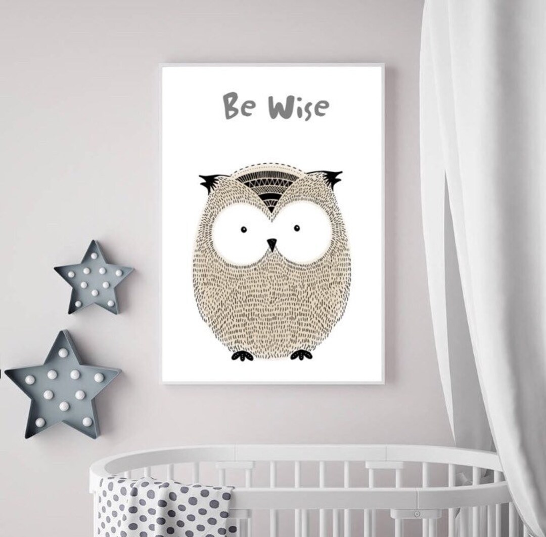 Owl Nursery Print, Nursery Wall Art, Animal Print, Kids Room Decor ...
