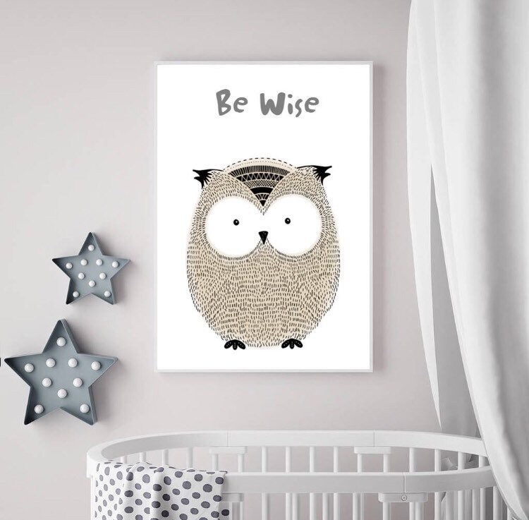 Owl Nursery Print Nursery Wall Art Animal Print Kids Room - Etsy