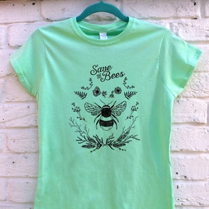 Save the Bees T-Shirt: Vintage Botanical Art, Floral Ecology