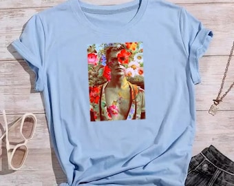Bowie Floral Art T-Shirt: Ziggy Stardust Soft Cotton Tee