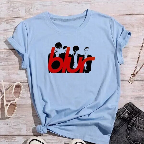 Blur T-shirt, Brit Pop, Alternative Music Rock Band, Ladies Soft style, 100% Cotton Slim-Fit Art Print, Vintage New Album, Birthday gift