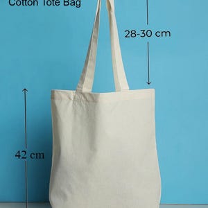 Blue Meadow Floral Print Cotton Tote Bag image 3