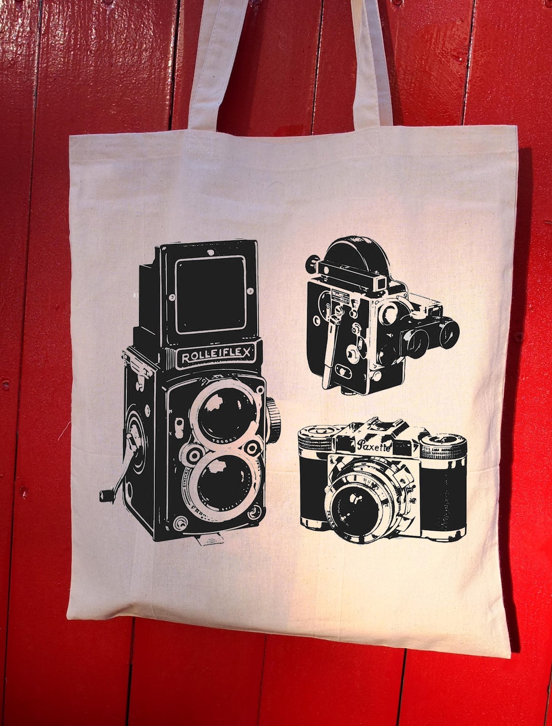 Photo Cameras Bag, Vintage Rolleiflex Analog Photography Gift Bag