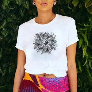 Yin Yang Mandala T-shirt: Soft Cotton Spiritual Tee