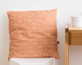 Boho cushion terracotta, caramel, 50 x 50 cm organic cotton, handmade cushion cover fractal, sofa cushion sustainable