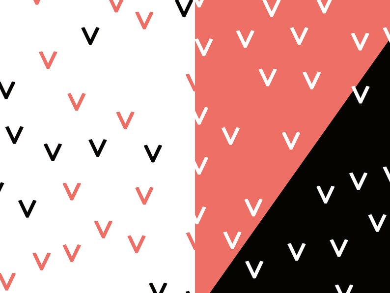 3 sheets minimal double-sided graphic gift wrap Gift Wrapping Paper two-sided coral orange pink with small arrow pattern for diy etc.
