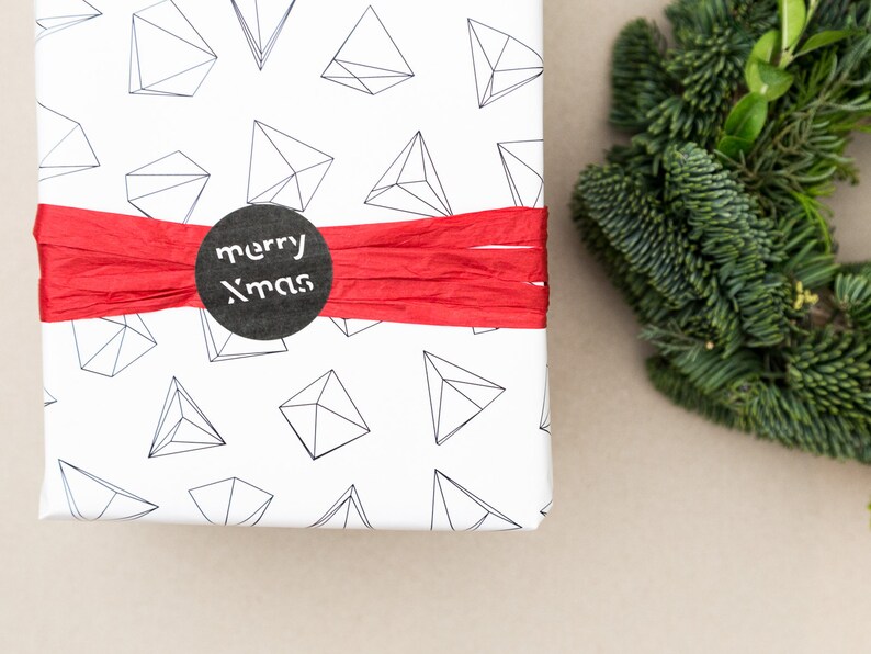 3 Sheets Gift Wrapping Paper Twosided Black and White Etsy