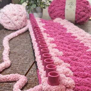 Chunky Blanket Loom, 1 Inch Pegs, Yarn Loom, 9 Inch Sections, modular 3D printed