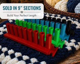Chunky Yarn Blanket, 9" Knitting Loom, 3/4" Inch Peg, Sturdy Modular Blanket Loom, Chunky Yarn, 3D Print, Beginner Loom Kit, Easy to Store.