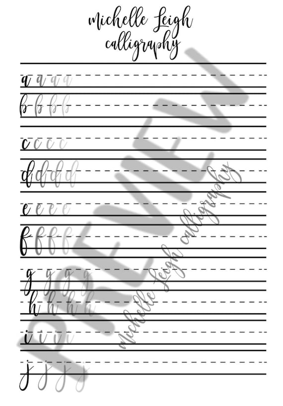 calligraphy handwriting practice sheets