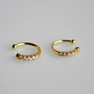 Gold cartilage ear cuff no piercing, Sterling silver ear cuff earrings, Dainty non pierced ear wrap