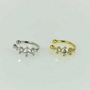 Sterling Silver Ear Cuff No Piercing, Gold Ear Cuff Non Pierced Earrings, Dainty Fake Piercing Ear Wrap