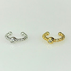 Dainty Cartilage Ear Cuff No Piercing • Sterling Silver Conch Ear Wrap • Gold Fake Helix Piercing Cuff