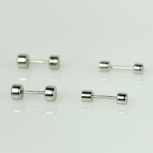 Sterling Silver Screw Back Earrings • Flat Back Cartilage Stud Earring Set • Mens Goth Conch Earring •  Helix Sleeper Earrings