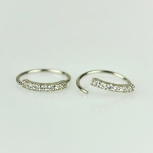 Sterling Silver Cartilage Huggie Hoop Earrings • Small Endless Helix Hoop Earring • Tiny Wire Sleeper Earrings