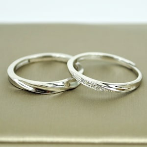 Sterling Silver Couple Ring • Minimalist Promise Ring • Adjustable Eternity Matching Ring • Handmade Knuckle Ring