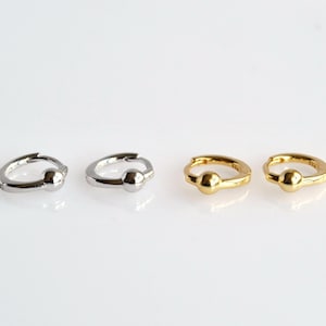 Tiny cartilage hoop earrings, Small sterling silver huggie hoop earrings, Minimalist gold hoop earrings